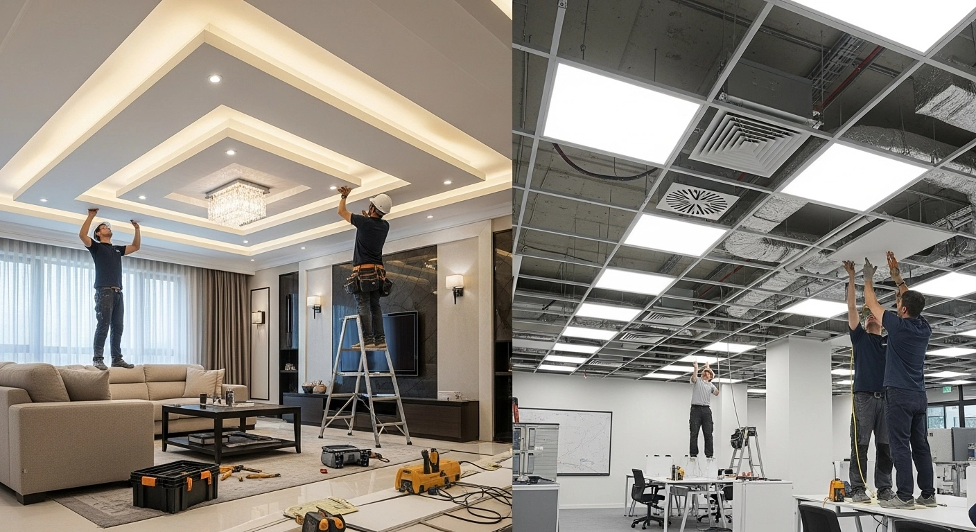 Gypsum Board Installation / تركيب ألواح الجبس